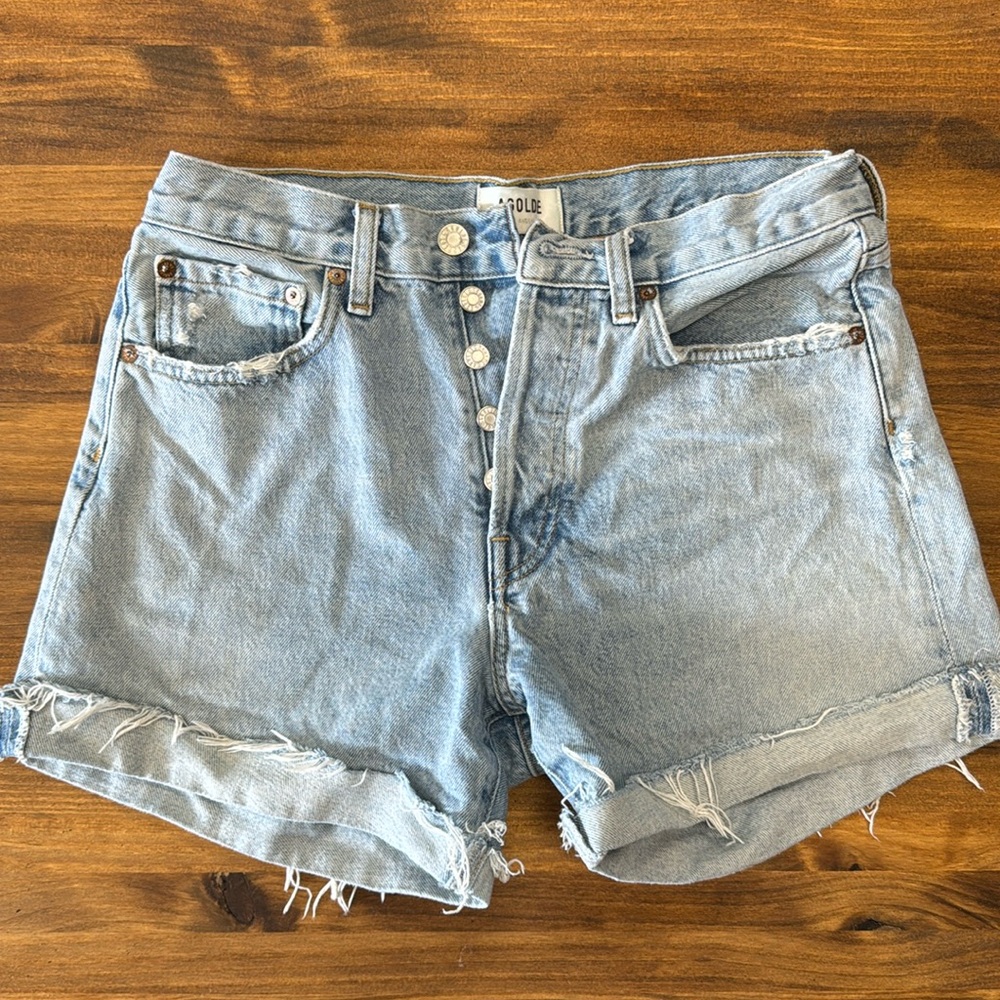 AGOLDE PARKER VINTAGE CUT OFF JEAN SHORTS SIZE 25